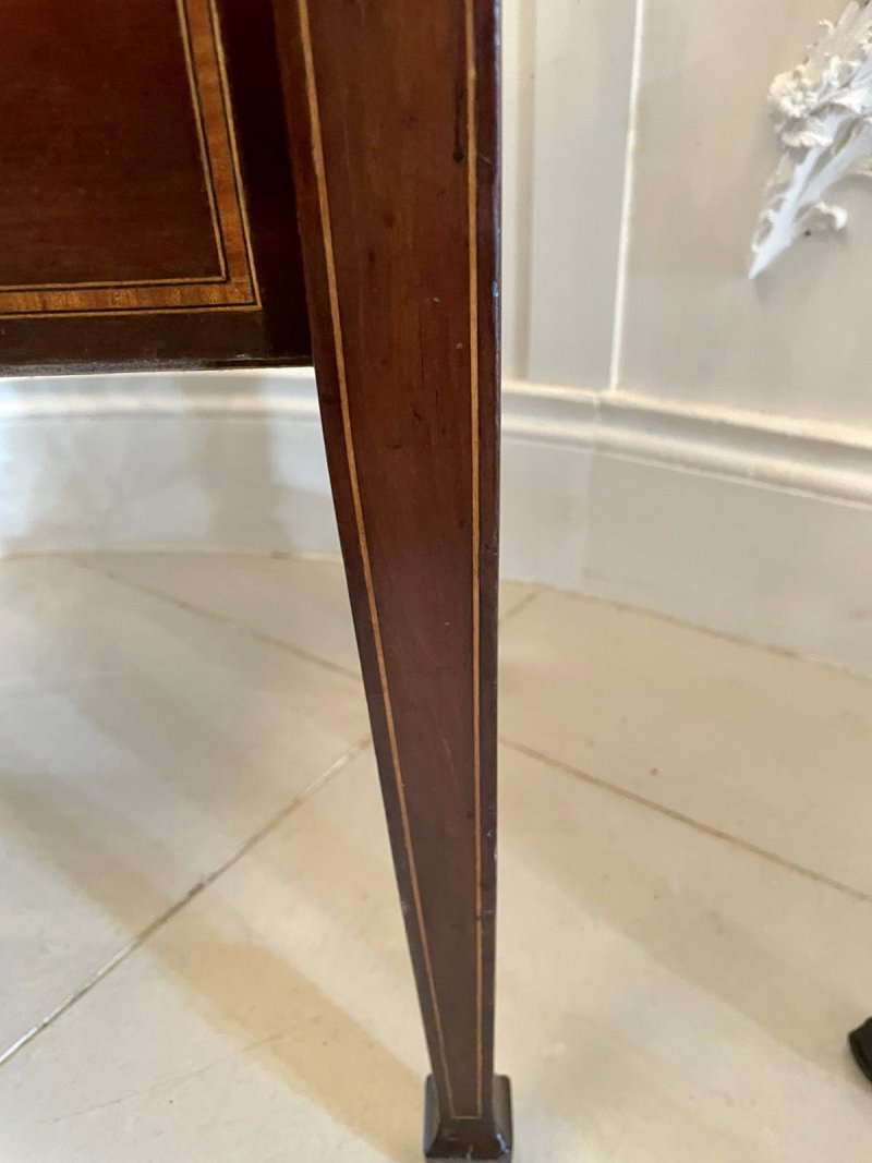 Antique Edwardian Freestanding Quality Mahogany Inlaid Piano Seat - Image 8